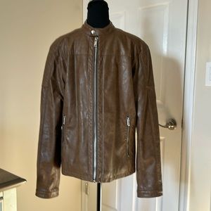 ZARA Leather Moto Jacket - Men - Size Large